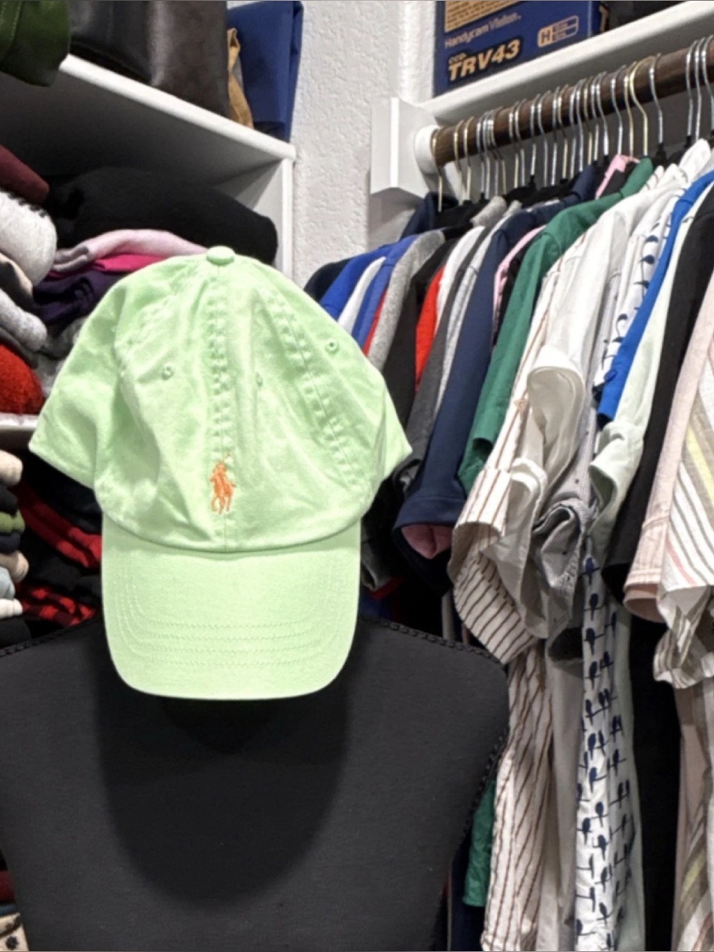 Ralph Lauren Kids Pastel Green Baseball Cap with Orange Pony